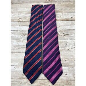 Lot of 2 Atelier F&B Geneve Pure Silk Neck Ties Made in France